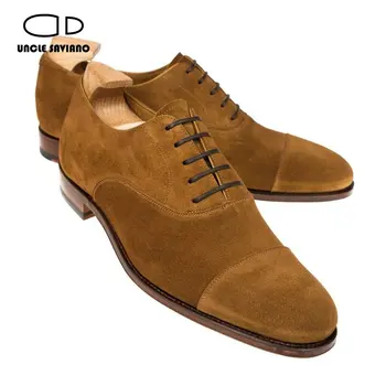Мужские модельные туфли-оксфорды Uncle Saviano, модная свадебная обувь для шафера, деловая замша ручной работы, офисная дизайнерская обувь для мужчин