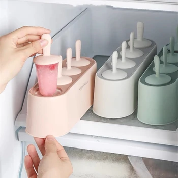 Набор форм для домашнего эскимо, 4 штуки, домашняя силиконовая форма для приготовления эскимо, легко снимаемые формы для мороженого, многоразовые кухонные формы для выпечки своими руками