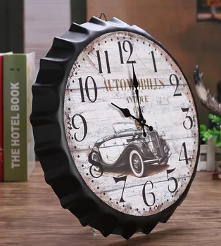 Настенные часы Zakka Vintage с пивной крышкой, Индивидуальное Креативное Украшение дома, Гостиная, кухня, бар, Декор стен, Бесшумные Настенные часы