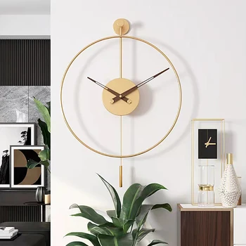 Настенные часы в скандинавском стиле, большой современный дизайн, украшение для гостиной в испанском стиле, настенные часы большого размера, минимализм, часы, поделки
