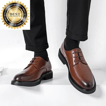 Натуральная простая повседневная обувь, мужская кожаная мягкая подошва, удобная деловая офисная официальная шнуровка