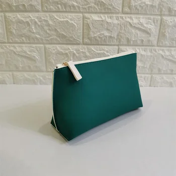 Новая темно-зеленая водонепроницаемая портативная косметичка из искусственной кожи, клатч, отделочная сумка для хранения, косметичка для макияжа