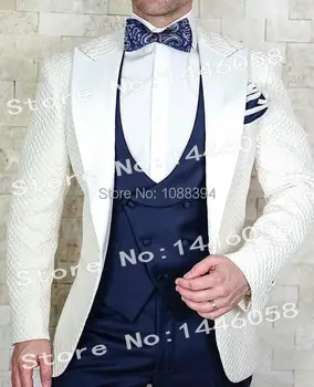 Новейший дизайн пальто и брюк 2018, Модный Брендовый костюм для мужчин, 3 предмета, Приталенный Свадебный костюм на заказ, Мужской Блейзер, Смокинг, костюмы для жениха