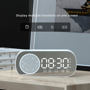 Новый Беспроводной Bluetooth Динамик Часы Двойной Будильник Поддержка TF Карты FM Радио Звуковая Панель HIFI Музыкальная Шкатулка Звуковая Панель
