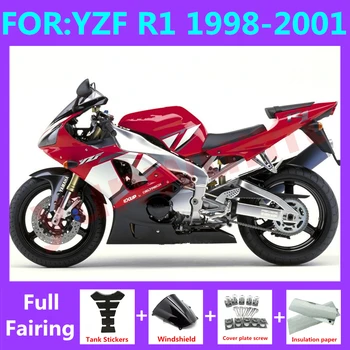 НОВЫЙ комплект обтекателей для литья под давлением мотоцикла ABS подходит для YZF R1 1998 1999 2000 2001 YFZ-R1 98 99 00 01 Комплекты обтекателей красный черный