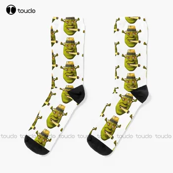 Носки Shrek Dank Meme Мужские Черные носки для экипажа Унисекс Взрослые Подростковые Молодежные Носки Подарок на Заказ 360 ° Цифровая печать Hd Высокое Качество