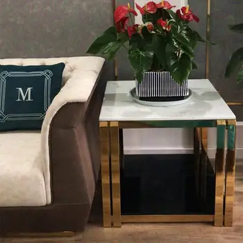 Обеденный Маленький приставной столик Спальня Гостиная Металлический журнальный столик в центре Мраморный Nordic Mesa Centro Дизайнерская мебель для салона GXR35XP