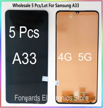 Оптовая продажа 5 шт./лот для Samsung A33 ЖК-дисплей с сенсорным экраном в сборе с рамкой a3 4g 5g