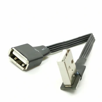 От мужчины к женщине под прямым углом 90 градусов, мягкий силиконовый плоский кабель ffc USB2.0, кабель для зарядки и передачи данных