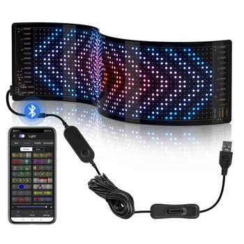 Пиксельная панель со светодиодной матрицей Приложение Bluetooth USB 5V Гибкий Адресуемый RGB рисунок Граффити Прокрутка Текста Анимационный дисплей дисплеи