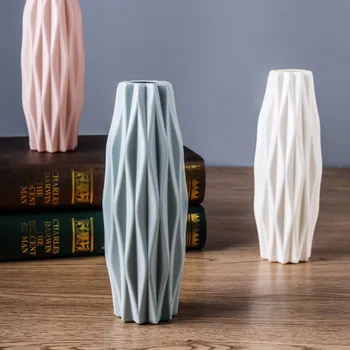 Пластиковая Ваза Nordic Color Vase Креативное Украшение Камелией Влажная и Сухая Цветочная Ваза Имитация Глазури