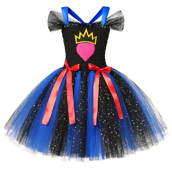 Платье-пачка Для девочек 2-12 лет, Детские Платья Uma Audrey Mal Evie, Костюм Принцессы На Хэллоуин, Нарядная Одежда для вечеринки, Vestidos