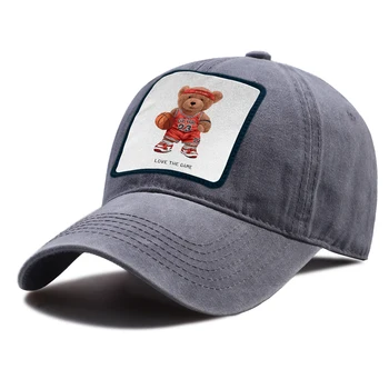 Плюшевый мишка Любит баскетбольный матч, кепки унисекс с принтом, трендовая бейсболка для творчества в стиле хип-хоп, Дышащие универсальные повседневные мужские шляпы