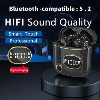 Портативные беспроводные наушники с шумоподавлением, беспроводные наушники HiFi 5.2, совместимые с Bluetooth, наушники для телефона, спортивные наушники