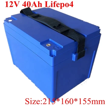 Портативный аккумулятор LiFePO4 12 В 40 Ач для наружных аварийных электронных скутеров, домашних солнечных систем, ИБП, накопителя, Ebike + зарядное устройство