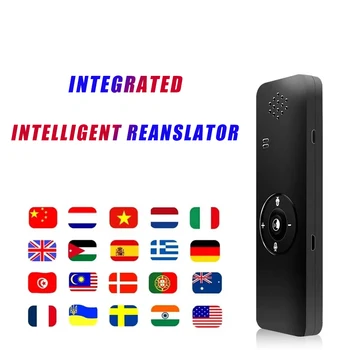 Портативный аудиопереводчик Интеллектуальная голосовая поддержка 40 + нескольких языков Мгновенный перевод Беспроводной Bluetooth-перевод для путешествий