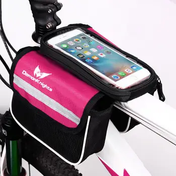 Противоударная Велосипедная сумка С двойными боковыми карманами, Держатель для велосипедного телефона, Съемная Водонепроницаемая Сумка для велосипедного телефона на передней раме, Аксессуары для велосипеда