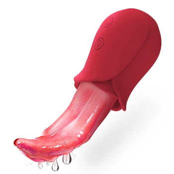 Реалистичный облизывающий язык, Розовые вибраторы для женщин, 10 скоростей, секс-игрушки для стимуляции сосков и клитора для взрослых женских пар