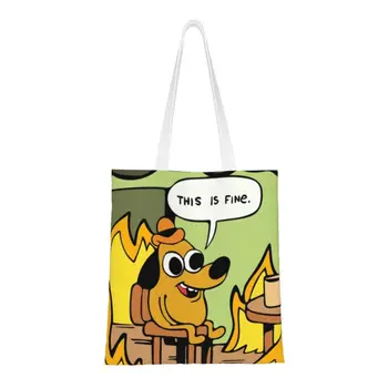 С принтом Каваи, это прекрасная сумка для покупок, многоразовая холщовая сумка для покупок, модная художественная сумка для домашних животных