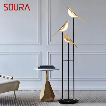Современный Торшер SOURA Nordic LED Vintage Creative Bird Design, Светильник для домашнего декора гостиной спальни