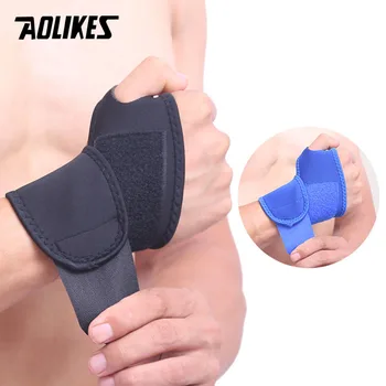 Спортивный браслет AOLIKES, 1 шт., ремни для поддержки запястья, обертывания для велоспорта, баскетбола, поднятия тяжестей, защита для рук в тренажерном зале