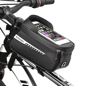 Сумка для велосипедной рамы с передней верхней трубкой, водонепроницаемое седло для горного велосипеда, светоотражающий чехол для телефона с сенсорным экраном для Xiaomi iPhone