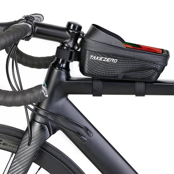 Сумка для верхней трубки велосипедной рамы с сенсорным экраном, Светозащитный барьер, Водонепроницаемая сумка для передней рамы велосипеда, жесткий чехол, аксессуары для велоспорта