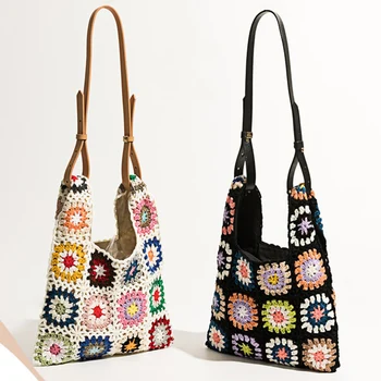 Тканая сумка в винтажном сельском стиле, летняя сумка в корейском стиле ins, тканая сумка из цветочной веревки ручной работы для родителей и детей