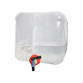 Удобная для хранения 10-литровая Складная легкая походная канистра с завинчивающейся крышкой, ручка для переноски на открытом воздухе, Многоразовая канистра для воды с краном-носиком