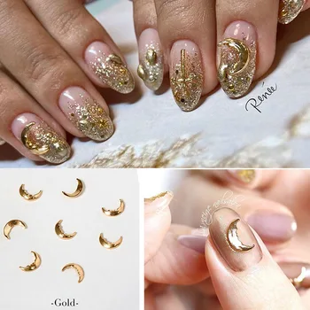 Украшения для ногтей в новолуние 2022 года, золотые / серебряные 3D подвески для ногтей, шпильки для ногтей, японский маникюр, аксессуары для ногтей