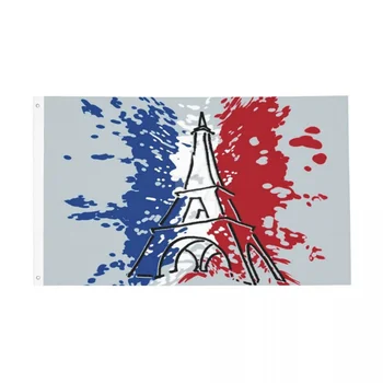 Художественный Французский Флаг, Наружный баннер, 2 Втулки, Украшение Франции, Двухсторонние флаги 60x90 90x150 см