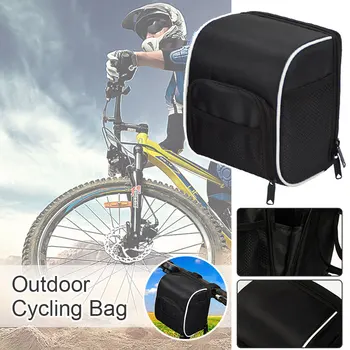 Черная сумка на руль велосипеда, водонепроницаемая 3-литровая Велосипедная сумка, Рама, Передняя труба, Велосипедная сумка, Багажник, Аксессуары для велосипедов на открытом воздухе