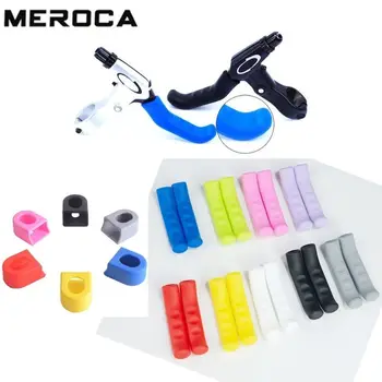 Чехол для велосипедной рукоятки MEROCA, 1 пара Силиконовых защитных приспособлений для велосипедной рукоятки с фиксированной передачей, Защита рукоятки велосипедного тормоза, Крышка Велосипедной детали