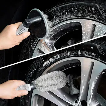 Щетка для чистки автомобильных колес Т/прямой формы, инструмент для чистки обода шины, автомобильные косметические принадлежности
