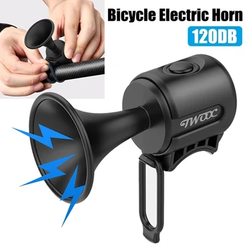 Электрический велосипедный гудок на 120 ДБ, громкий велосипедный звонок с предупреждающим звуком, велосипедные гудки с предупреждающим звуком, тревожный звонок для скутера, велосипеда, езды на велосипеде