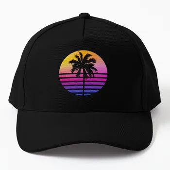 Эстетическая бейсболка в стиле ретро 80-х, закат, пальма, альпинистская пляжная сумка, западные шляпы, мужская кепка, женская кепка
